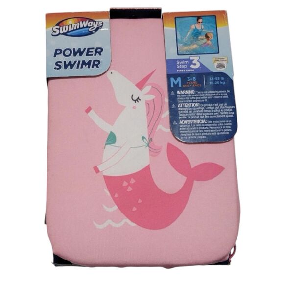 SwimWays Power Swimr Training Aid Medium 3-6 years 35-55 LB Pink New - Picture 1 of 3